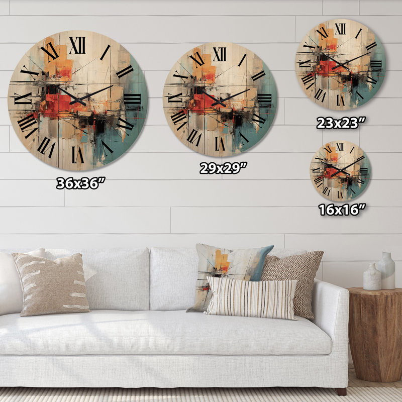 Horloge murale en bois massif Mulgrave, Moyenne