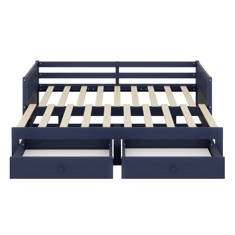 Le lit de jour avec lit gigogne et cadre extensible offre un espace de couchage flexible, Blue