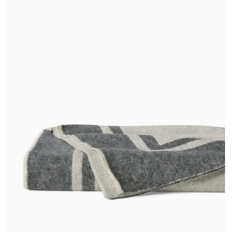 Viletta Throw Blanket, Oat/Charcoal