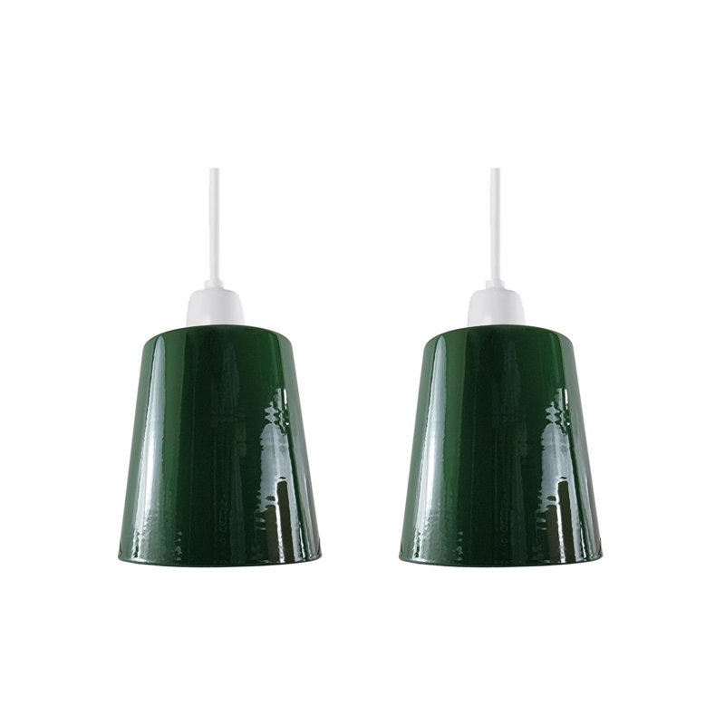 13 cm H Bell Lamp Shade, Green 2 Pack