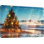 Rétro affiche en métal rétro avec plaque de bar en aluminium pour salle de bain, panneau de véranda rétro, affiche de bienvenue, arbre de Noël sur la plage, décoration murale pour café, décoration murale, 8 x 12 pouces