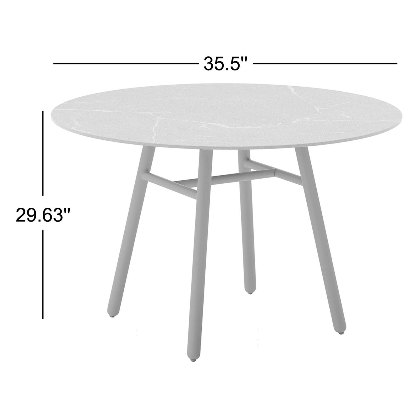 Yo! 36" Patio Dining Table, Matt Black