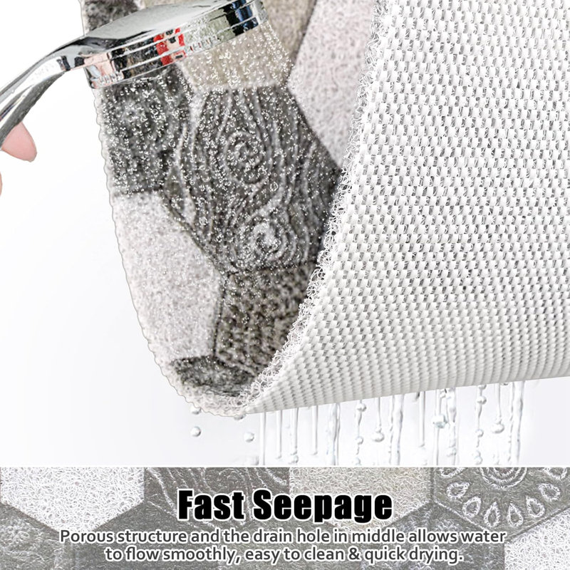 Tapis de douche carré antidérapant 31 po x 31 po