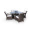 Pacheco 4 - Person Wicker Patio Dining Set with Round Table , Cushions Included-1945604205-1945604206