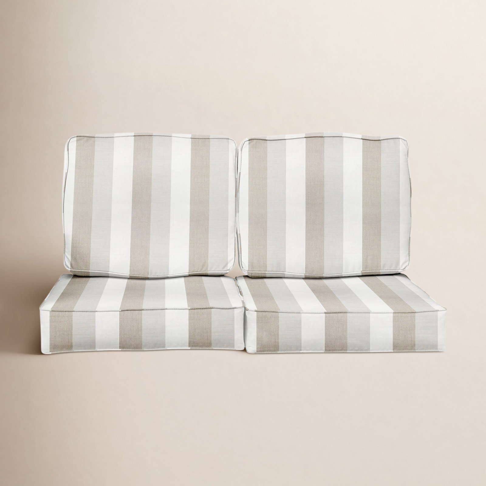 Belva Sunbrella® Loveseat Cushion, Brown Stripe Sunbrella®, 23" W x 18" D
