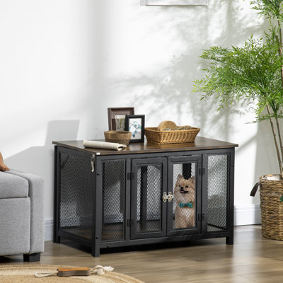 Dog Crate With Openable Top, Big Dog Crate End Table, Puppy Crate For Small Dogs Indoor, Spacious Interior, Pet Kennel