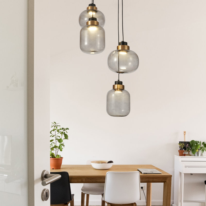 Leonah 4 - Light Matte Black LED Cluster Pendant