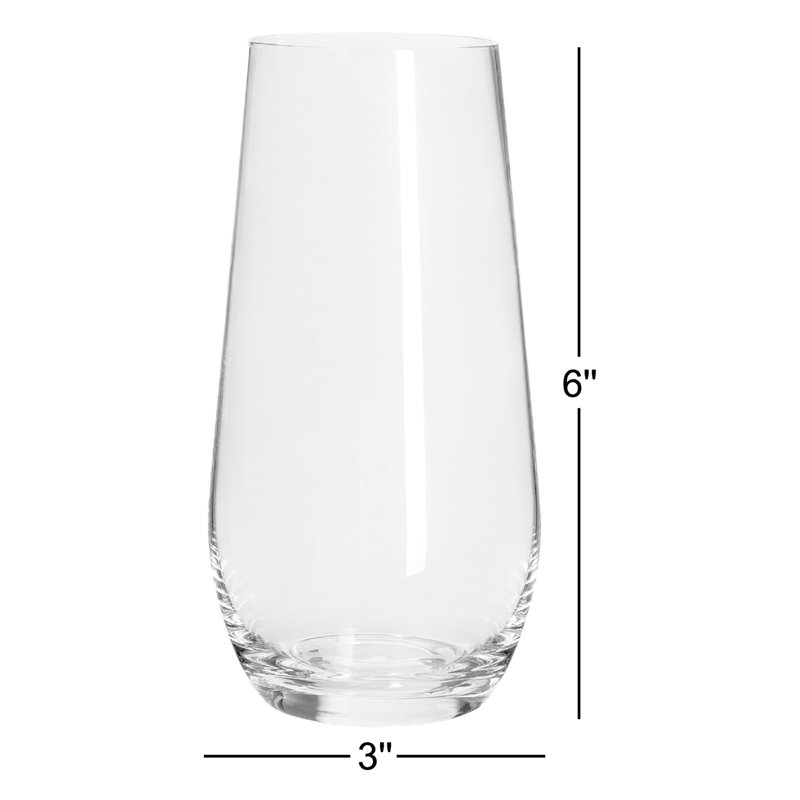 Ensemble de 4 verres à pied sans pied, verre à vin, Transparent