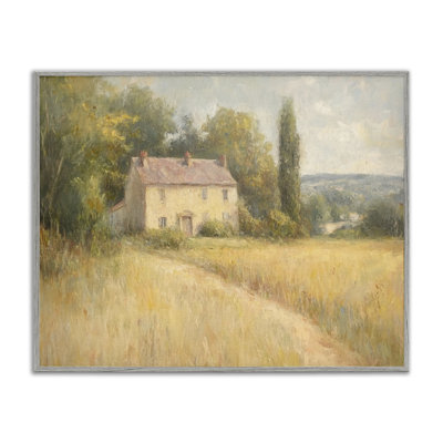 Hide Away Cottage House Framed Giclee, design by Petal Prints Design