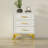 Kaysa 3-Drawer White Nighstands with Gold Handles Modern Bedside Table Sofa Side Table