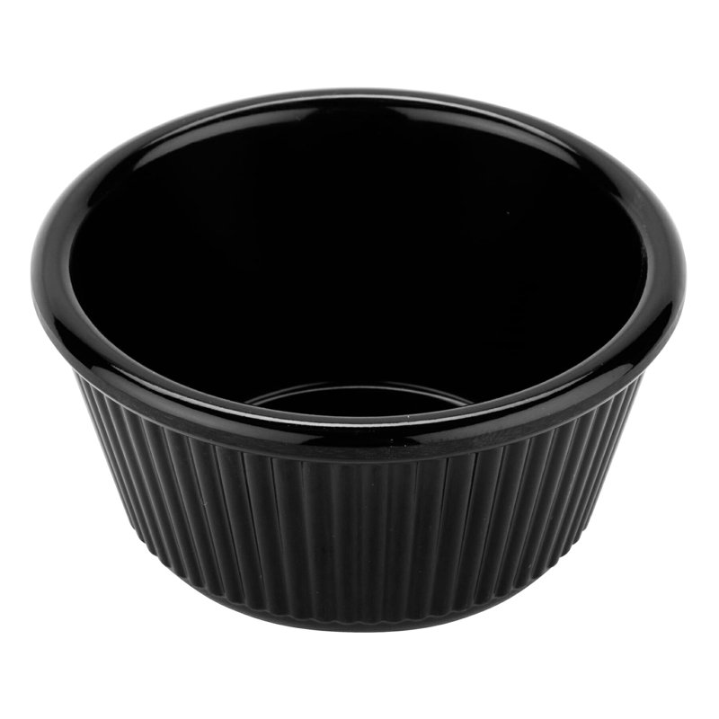 GET Plat de cuisson en mélamine et ramequin, Noir