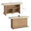 Table de bar 62,2 "à hauteur de comptoir rectangulaire avec rangement, unité de bureau personnel avec repose-pieds en métal