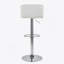 Tabouret de bar réglable en métal chromé et similicuir blanc - ensemble de 2-927696322