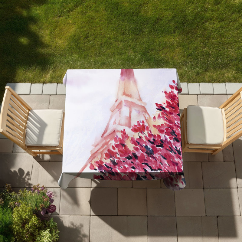 Pink Eiffel Tower Tablecloth | Indoor Outdoor Home Decor