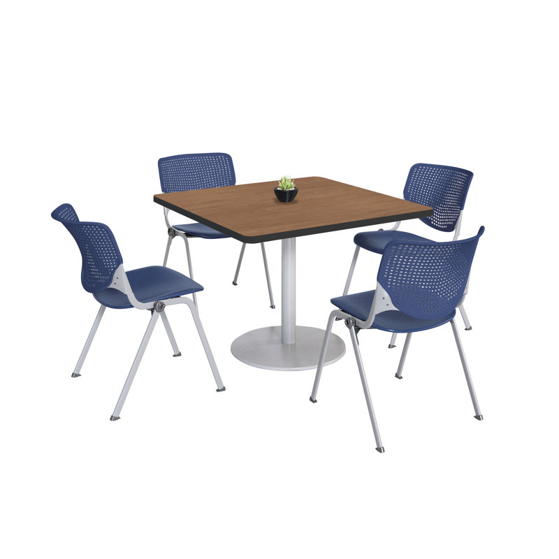 Ensemble de table de salle à manger et de chaise Kool Mode, H 29 po x L 36 po x l 36 po, Marine, Cerisier
