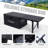 Folding Table, Storage Bin with Table, Collapsible Storage Box with Table, Organizing Containers Plastic with Wood Lid and 2 Side Doors, Stackable Organizer