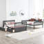 Lit double superposé au dessus avec tiroirs gris - convertible pour la chambre à coucher grise-173286156-173286146