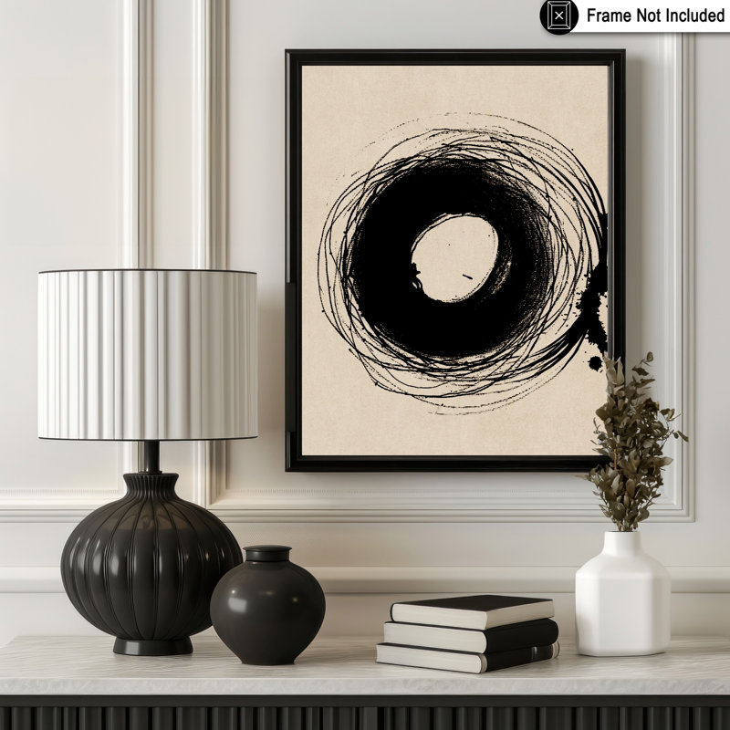 Dessin circulaire fait à la main, Unframed, Poster, 18"H x 24"W