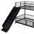 Twin Over Twin Size Metal Bunk Bed With Slide And Guardrails, Black-2094916573-2094916572