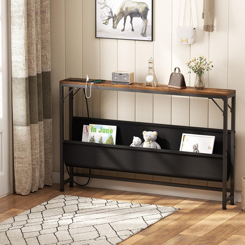 Console Skinny avec station de charge et rangement