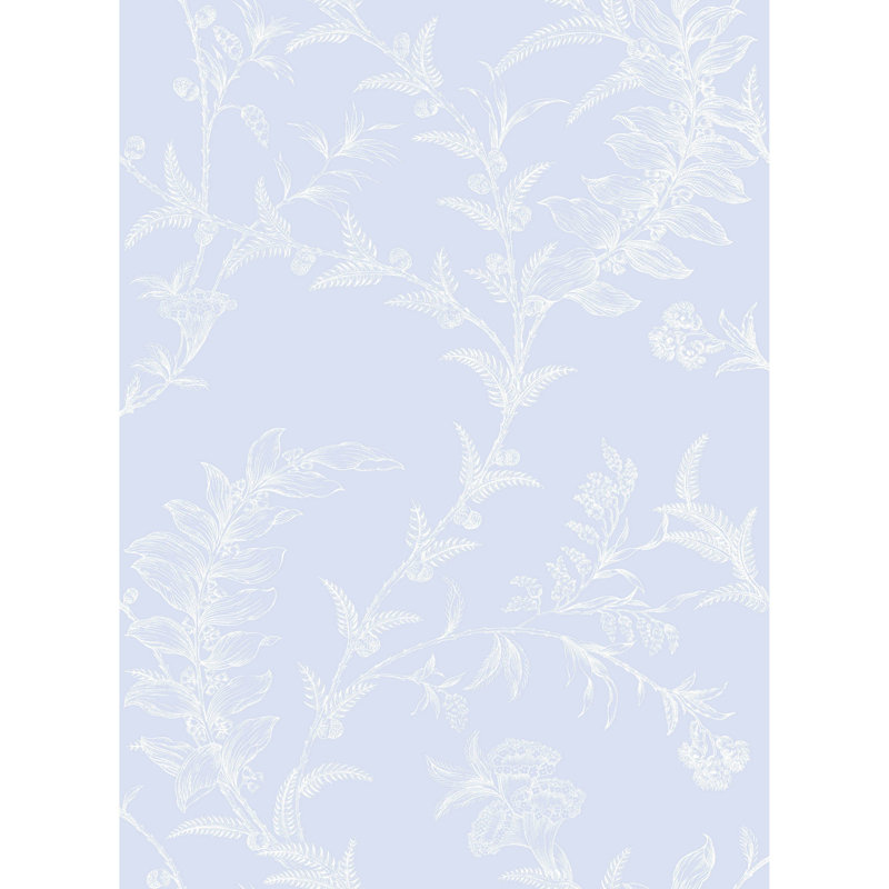 Ludlow Floral Wallpaper Roll, Pale Blue