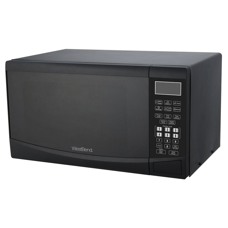 West Bend Compact Black 900-Watt Microwave Oven with LED Light