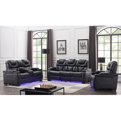 Valmont Prestige 3-Piece LED Console Power Reclining Set