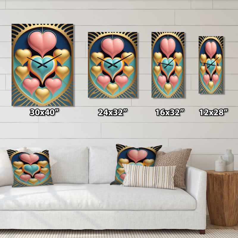 Jeremyah - Horloge murale abstraite romantique, Moyen