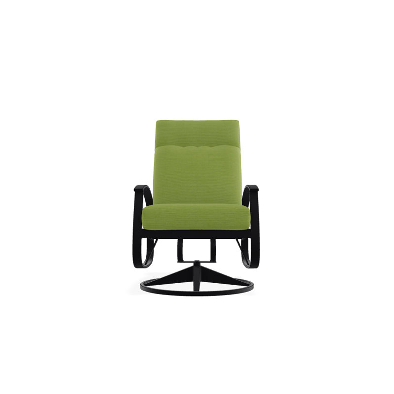 Chaise de patio pivotante avec coussins Askar, Jaune 43A, Noir P70, Noir texturé