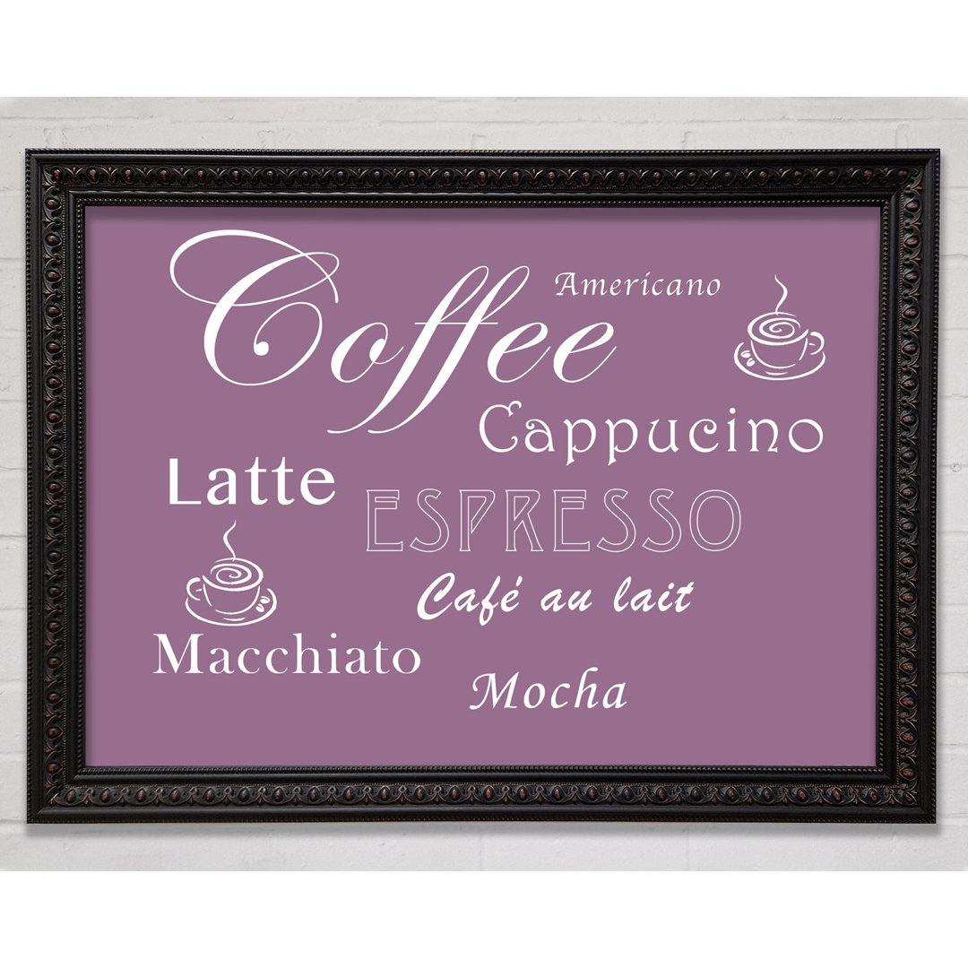 Kitchen Quote Coffee Delight Pink - Single Picture Frame Art Prints