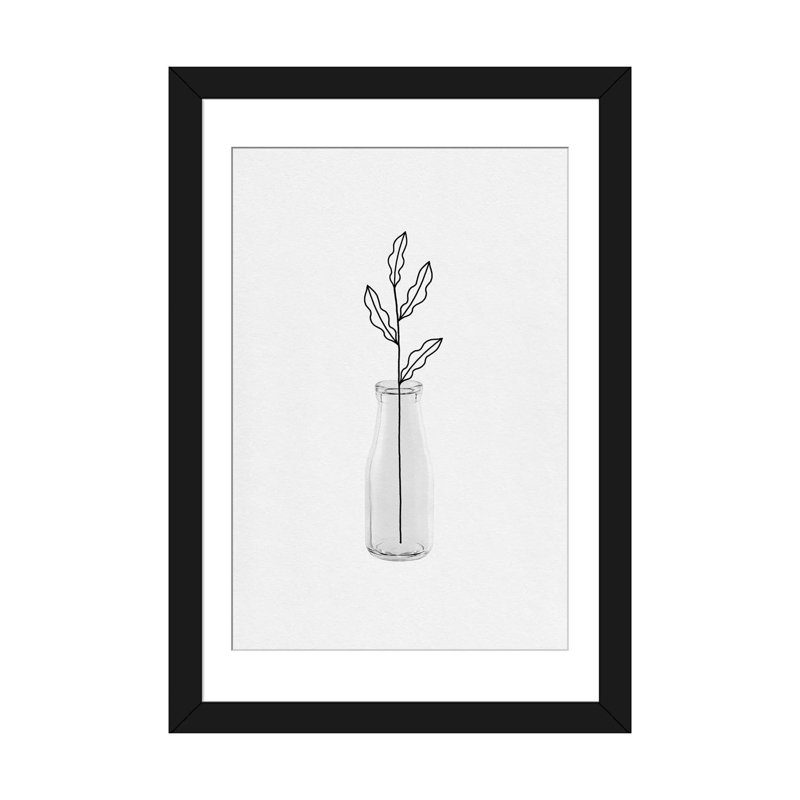 «Fazeley Leaf Still Life», impression sur toile, Papier d'art encadré noir, Blanc, H 24 po x l 16 po x P 1 po