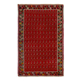 Red Vintage Traditional Wool Rug - 3'3"" x 4'7""