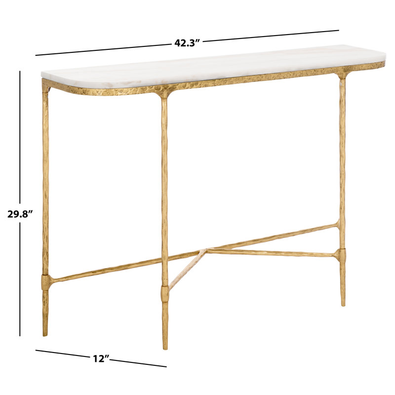 Janowsky Metal Console Table, White