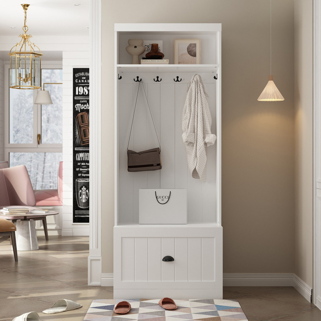 Ashya Hall Tree 27.7'' Wide with Bench and Shoe Storage Lark Manor™
