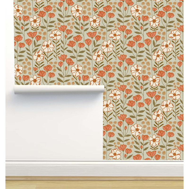 Rouleau de papier peint adhésif texturé L 6 pi x l 24 po Amy Mac Ready Designs, Vert
