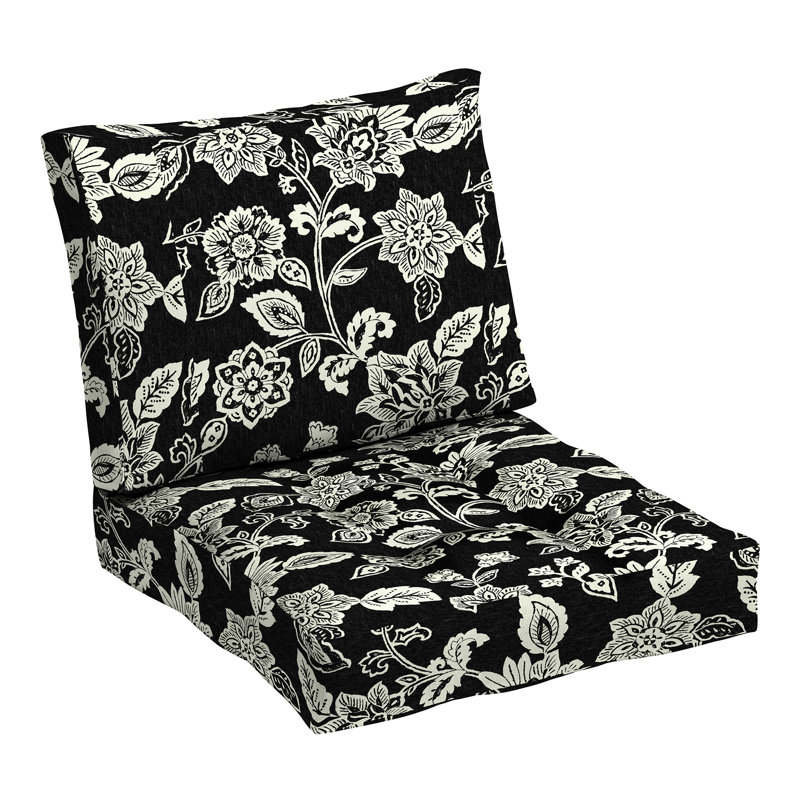 ARDEN Outdoor Lounge Chair 6" Cushion, Ashland Black Jacobean