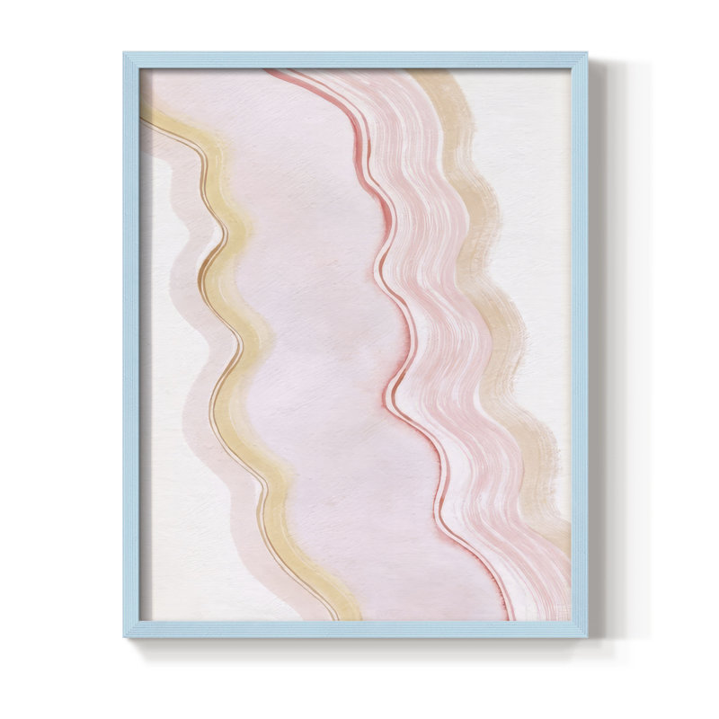«Strawberry Ripples I», reproduction encadrée - bois massif, H 11 po x l 9 po, Bleu