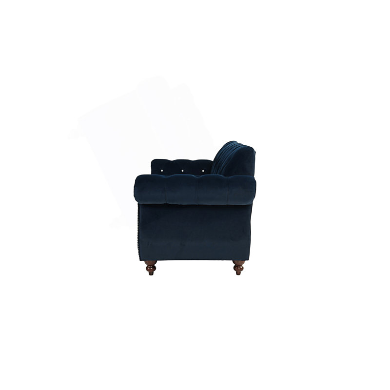 Causeuse de luxe avec coussins 2 places, Indigo