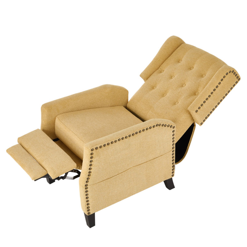 153cm Wide Chenille Wall Recliner Standard Recliner, Yellow
