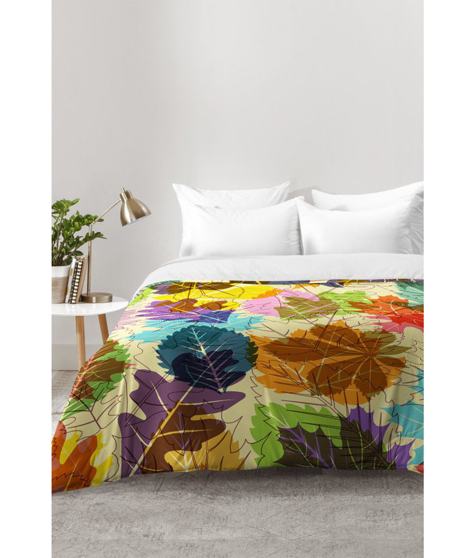 Ensemble d'édredon feuilles d'automne, Édredon double / grand + 2 taies décoratives sta