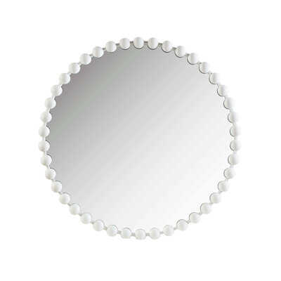 Beaded Round Wall Mirror 36"D
