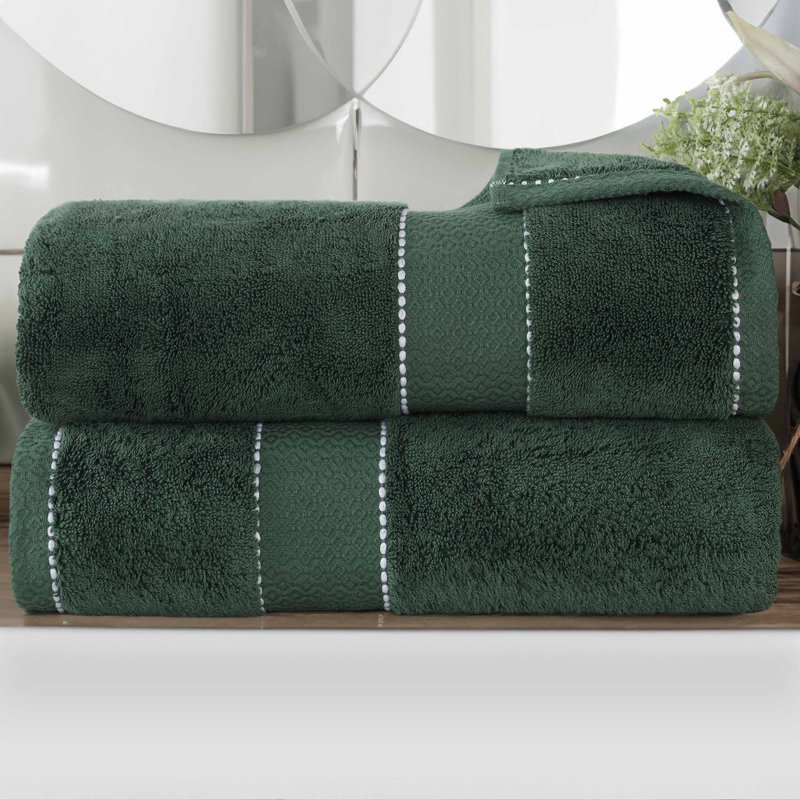 Abrianna Egyptian Giza Cotton Bath Sheet, Forest Green
