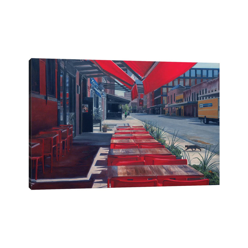 Rouge par Nick Savides - peinture sur toile tendue, H 18 po x l 26 po x P 1,5 po