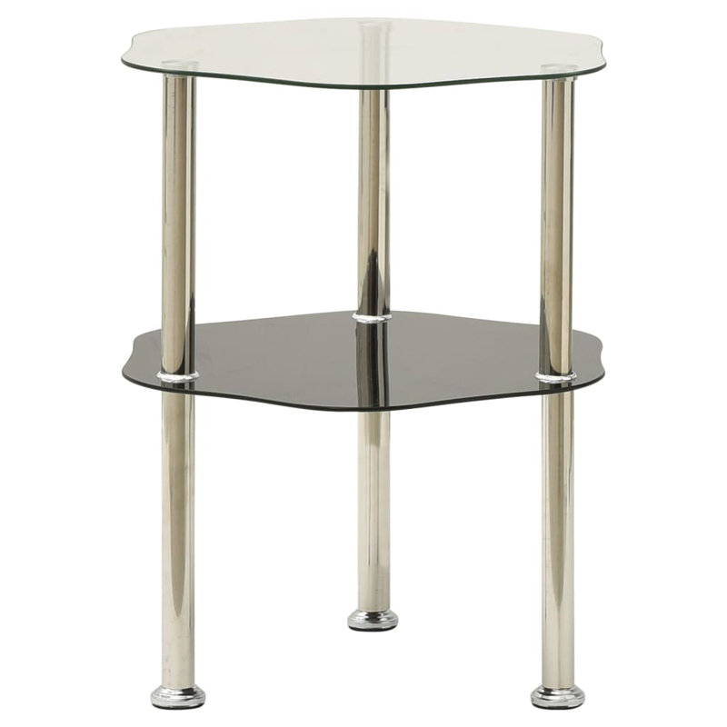 Pennside Glass End Table with Storage, Black