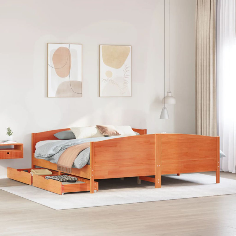 Storage Bed, Wax Brown, Super King (6')