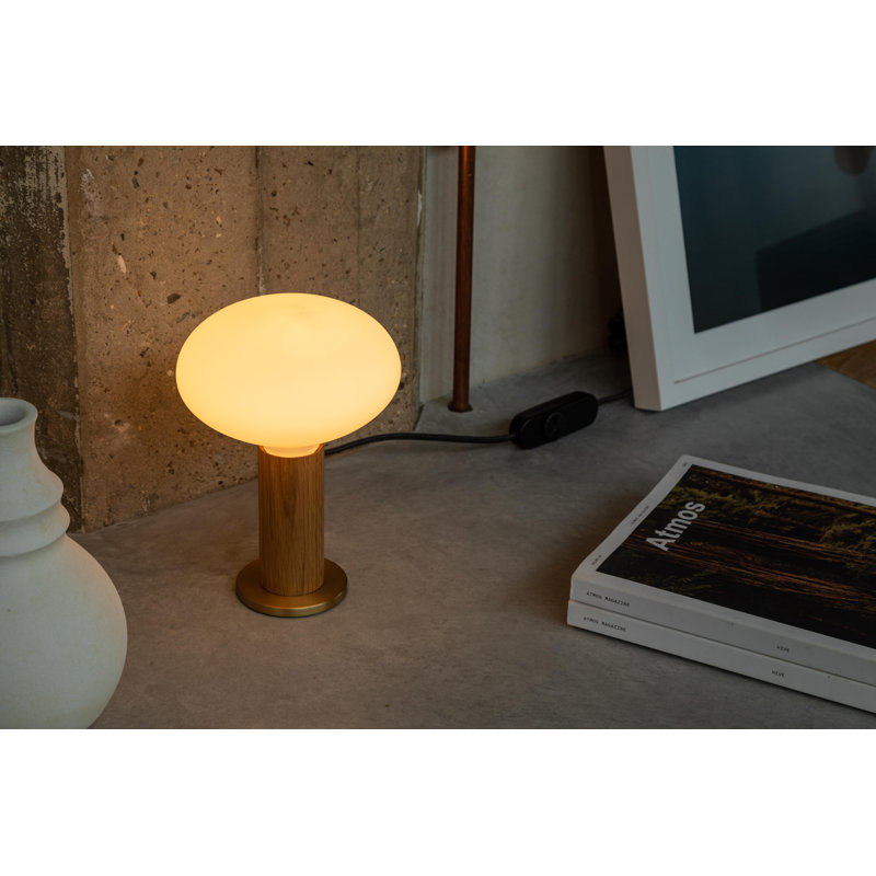 Knuckle Table Lamp In Walnut + Oval, Gold