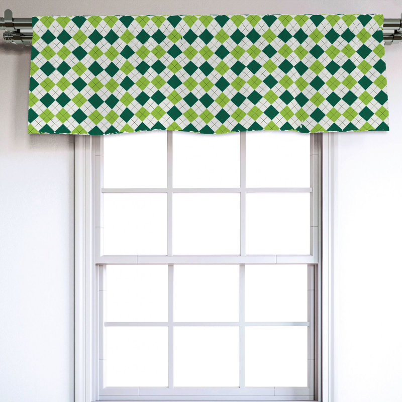 Sateen Geometric Ruffled Window Valance