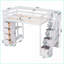 Lit mezzanine simple en bois de pin avec tiroirs de rangement et amp; Escaliers - sans sommier blanc-621125837