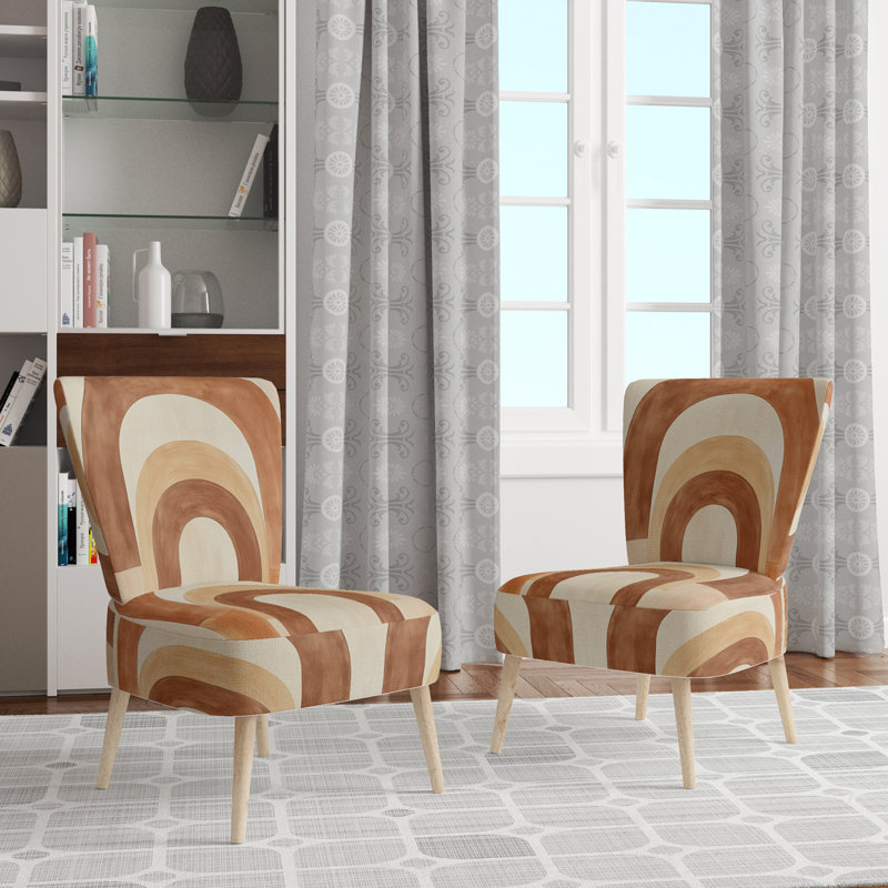 Chaise d'appoint Abstract Boho, Side Chair Armless