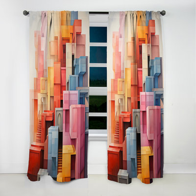 Constructivisme Construit Horizons VIII - Rideau occultant abstrait Constructivisme - 1 panneaux
